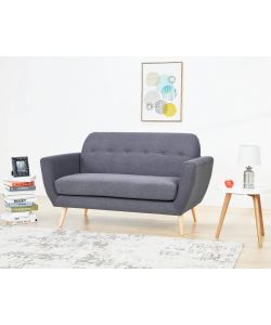 Cosma Divano 2 Posti Burton Grigio Scuro in Tessuto 147x79x86 cm