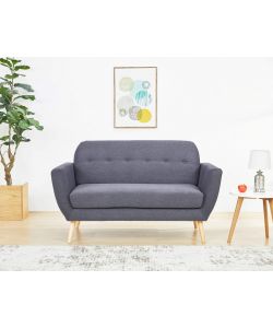 Cosma Divano 2 Posti Burton Grigio Scuro in Tessuto 147x79x86 cm