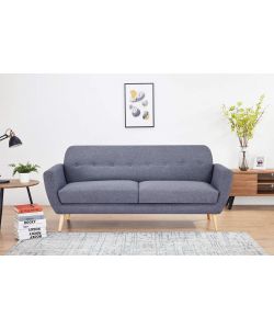Cosma Divano 3 Posti Burton Grigio Scuro in Tessuto 193x79x86 cm