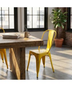 Cosma Sedia Modello Lola Giallo Antico in Metallo 35x45x85
