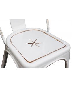 Cosma Sedia da Giardino Lola Bianco Antico in Metallo 35x45x85 cm