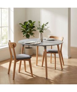 Cosma Tavolo Rotondo diam. 120 cm Grigio in Legno con Piano in ABS