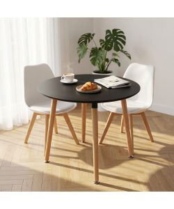 Cosma Tavolo da Giardino Lione Rotondo diam. 80 cm Nero Fisso in Legno