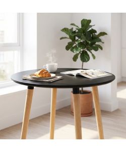 Cosma Tavolo da Giardino Lione Rotondo diam. 80 cm Nero Fisso in Legno