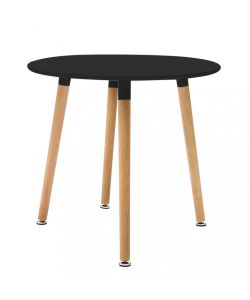 Cosma Tavolo da Giardino Lione Rotondo diam. 80 cm Nero Fisso in Legno