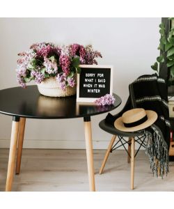 Cosma Tavolo da Giardino Lione Rotondo diam. 80 cm Nero Fisso in Legno