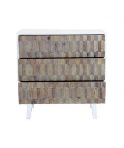 Cosma Cassettiera Bianco 3 Cassetti in Legno Dimensioni 88x45x89 cm