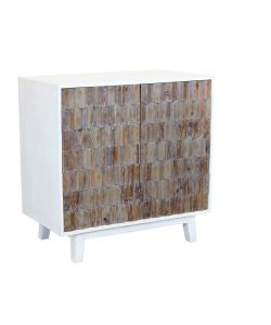 Cosma Mobile Soggiorno Basso 90x50x89 cm Marrone e Bianco con 2 Ante