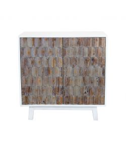 Cosma Mobile Soggiorno Basso 90x50x89 cm Marrone e Bianco con 2 Ante