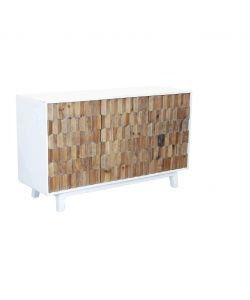 Cosma Madia Soggiorno 3 Ante Legno Bicolore Marrone e Bianco 135x80 cm