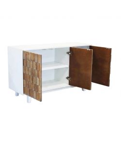 Cosma Madia Soggiorno 3 Ante Legno Bicolore Marrone e Bianco 135x80 cm