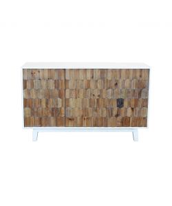 Cosma Madia Soggiorno 3 Ante Legno Bicolore Marrone e Bianco 135x80 cm