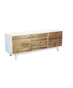 Cosma Porta TV 2 Ante e 3 Cassetti Legno Bianco 178x45x66 cm