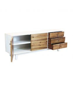 Cosma Porta TV 2 Ante e 3 Cassetti Legno Bianco 178x45x66 cm
