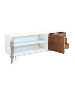 Cosma Porta TV 2 Ante e 3 Cassetti Legno Bianco 178x45x66 cm