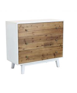 Cosma Cassettiera Camera da Letto 3 Cassetti Marrone/Bianco 100x45x90
