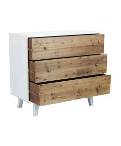 Cosma Cassettiera Camera da Letto 3 Cassetti Marrone/Bianco 100x45x90