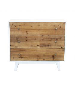 Cosma Cassettiera Camera da Letto 3 Cassetti Marrone/Bianco 100x45x90