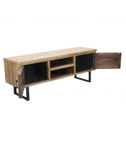 Cosma Porta TV Bevis in Metallo e Legno Nero 160x45x60 cm Industrial