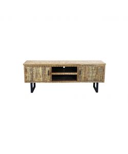 Cosma Porta TV Bevis in Metallo e Legno Nero 160x45x60 cm Industrial