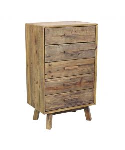 Cosma Cassettiera 6 Cassetti Legno Pino Riciclato Marrone 60x40x100,5 cm