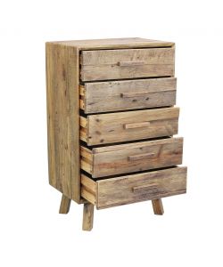 Cosma Cassettiera 6 Cassetti Legno Pino Riciclato Marrone 60x40x100,5 cm