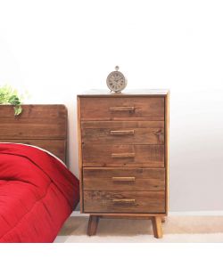 Cosma Cassettiera 6 Cassetti Legno Pino Riciclato Marrone 60x40x100,5 cm