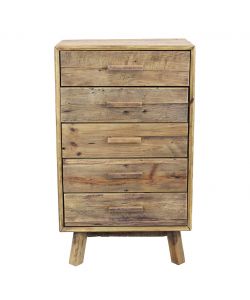 Cosma Cassettiera 6 Cassetti Legno Pino Riciclato Marrone 60x40x100,5 cm