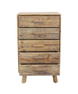 Cosma Cassettiera 6 Cassetti Legno Pino Riciclato Marrone 60x40x100,5 cm
