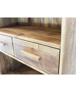Cosma Libreria Alyce 4 Ripiani 2 Cassetti Pino Riciclato Marrone 80x40x190