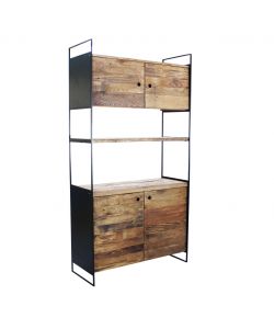Cosma Mobile alto in pino riciclato 99x40x190 cm color marrone