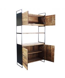 Cosma Mobile alto in pino riciclato 99x40x190 cm color marrone
