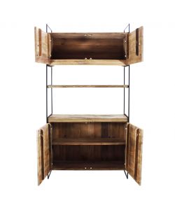Cosma Mobile alto in pino riciclato 99x40x190 cm color marrone