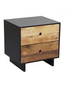 Cosma Mobiletto Donny in legno di pino 2 cassetti nero 52x43 cm