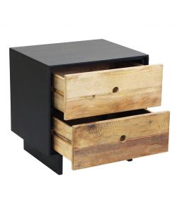 Cosma Mobiletto Donny in legno di pino 2 cassetti nero 52x43 cm