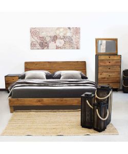 Cosma Mobiletto Donny in legno di pino 2 cassetti nero 52x43 cm