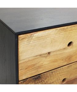 Cosma Mobiletto Donny in legno di pino 2 cassetti nero 52x43 cm