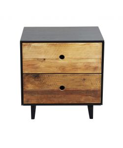 Cosma Mobiletto Donny in legno di pino 2 cassetti nero 52x43 cm