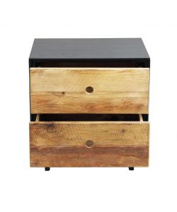 Cosma Mobiletto Donny in legno di pino 2 cassetti nero 52x43 cm
