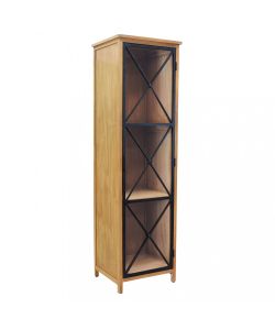 Cosma Vetrina Celestine in Metallo e Legno Marrone 53x46x183,5 cm