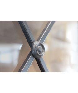 Cosma Vetrina Celestine in Metallo e Legno Marrone 53x46x183,5 cm