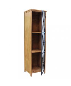 Cosma Vetrina Celestine in Metallo e Legno Marrone 53x46x183,5 cm