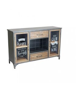 Cosma Mobile Christian in legno e acciaio 124x39,5x80 cm nero marrone