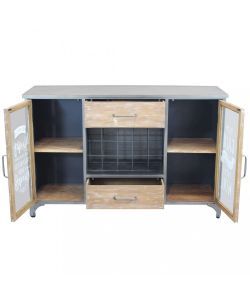Cosma Mobile Christian in legno e acciaio 124x39,5x80 cm nero marrone