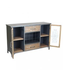 Cosma Mobile Christian in legno e acciaio 124x39,5x80 cm nero marrone