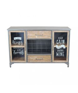 Cosma Mobile Christian in legno e acciaio 124x39,5x80 cm nero marrone