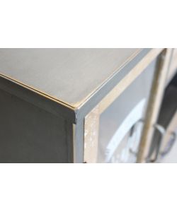 Cosma Mobile Christian in legno e acciaio 124x39,5x80 cm nero marrone