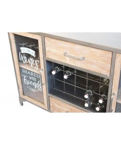 Cosma Mobile Christian in legno e acciaio 124x39,5x80 cm nero marrone