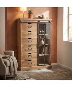 Cosma Mobile Soggiorno Stile Industriale 82x39,5x123 cm Marrone