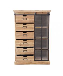 Cosma Mobile Soggiorno Stile Industriale 82x39,5x123 cm Marrone